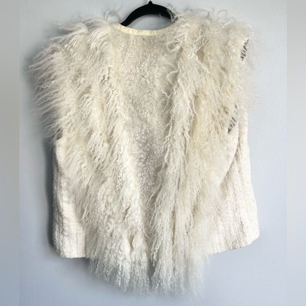 Helmut Lang Size XS/S • Cream Wool Shearling Sherpa Vest. - Picture 5 of 5